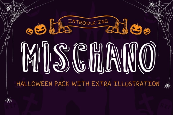 Unleash Your Creativity with Mischano: A Spooky Halloween Font with Extra Illustrations